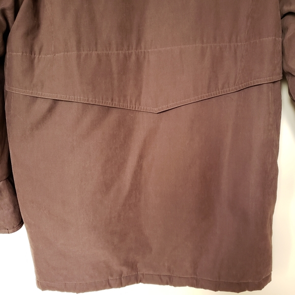 Halston Brown Coyote Fur Hood Zip Up Winter Coat - Picture 14 of 14